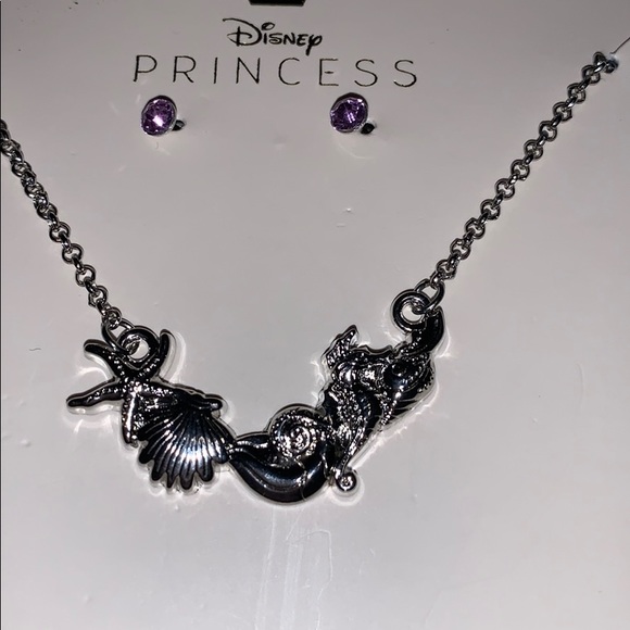 SOLD ❌Disney’s Little Mermaid Necklace & Earrings - Picture 2 of 3
